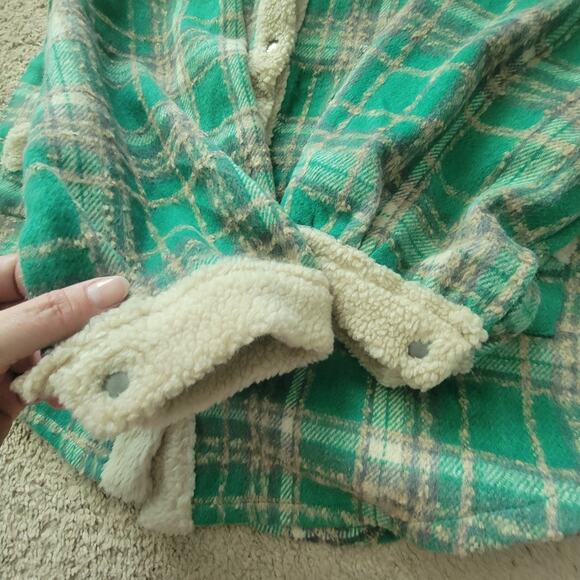 NWT Panache Apparel Womens S Westport Plaid Snap Button Sherpa Trim Jacket Green - Picture 12 of 14